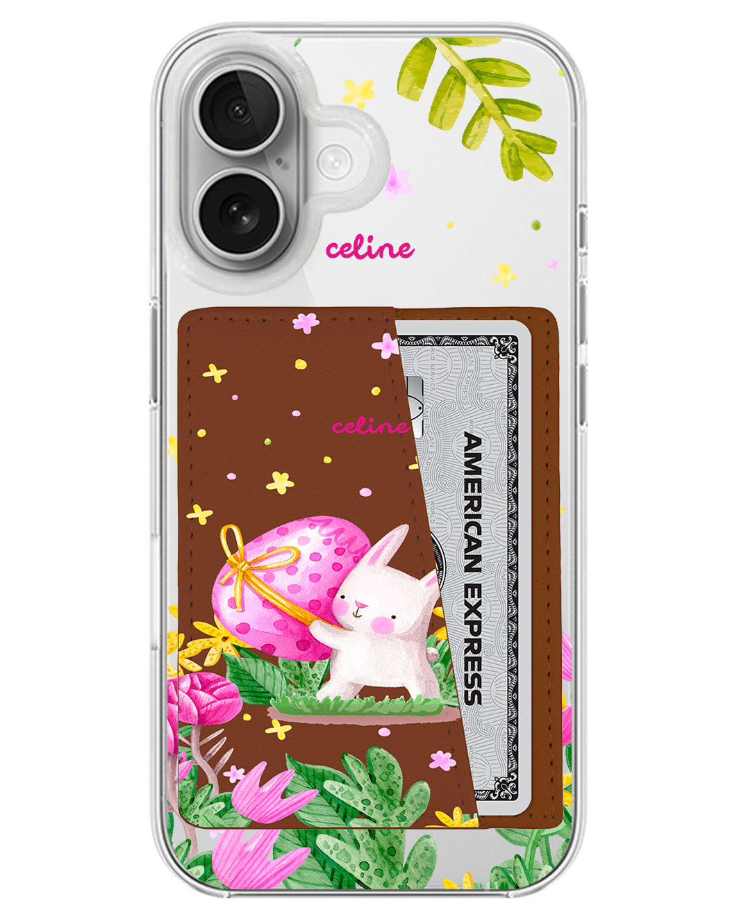 iPhone Leather Wallet Case - Easter Bunny