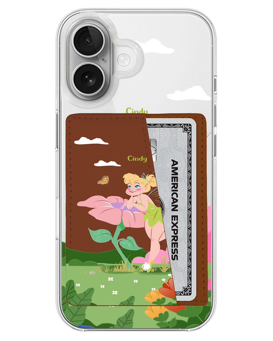 iPhone Leather Wallet Case - Tink Flower
