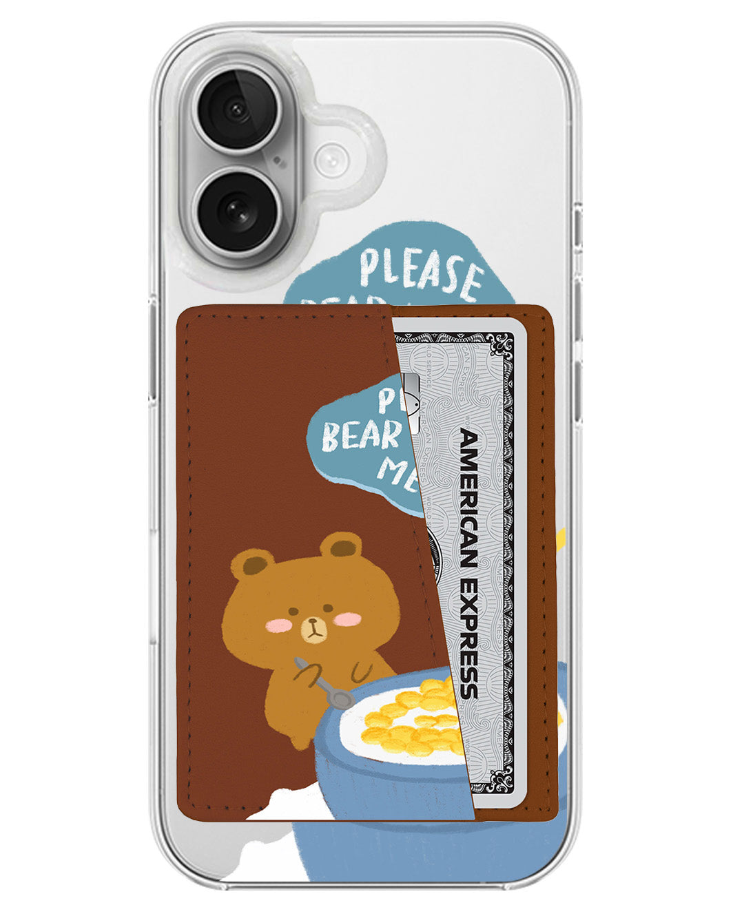 iPhone Leather Wallet Case - Bear Cereal