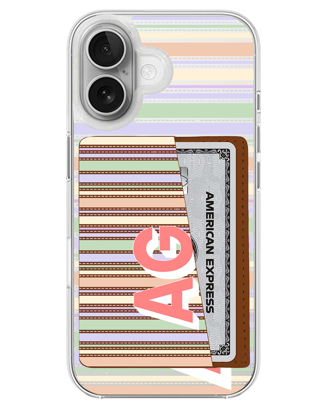 iPhone Leather Wallet Case - Dreamy Pastels 1