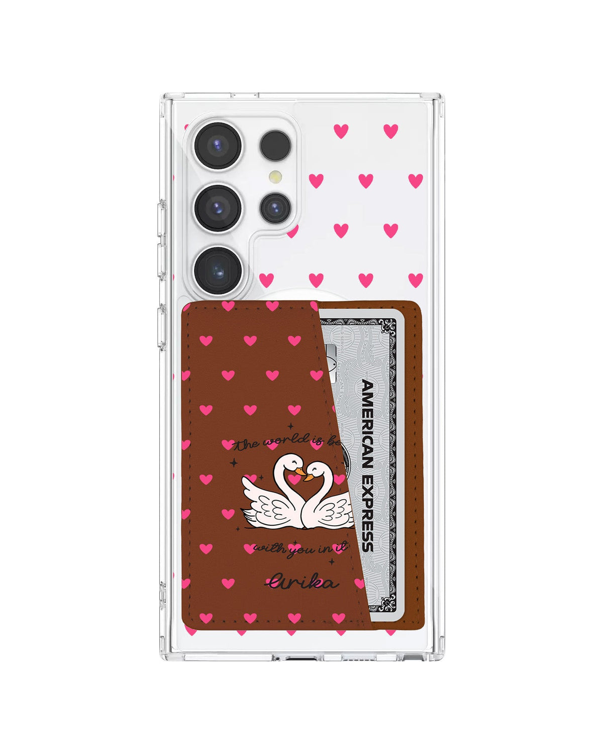 Android Leather Wallet Case - Swan Soulmate