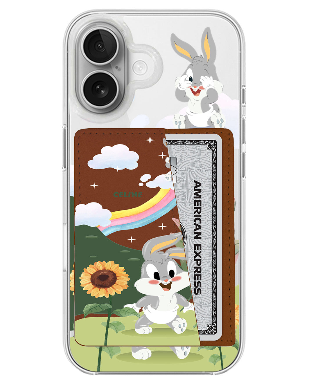 iPhone Leather Wallet Case - Happy Baby Bugs