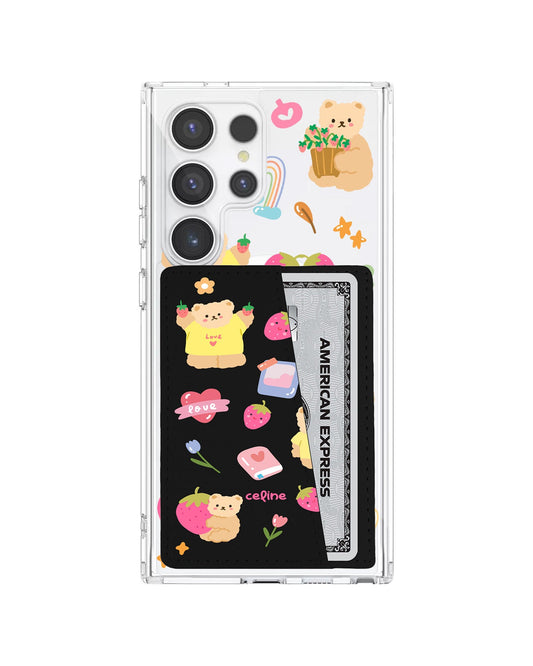 Android Leather Wallet Case - Love Berry