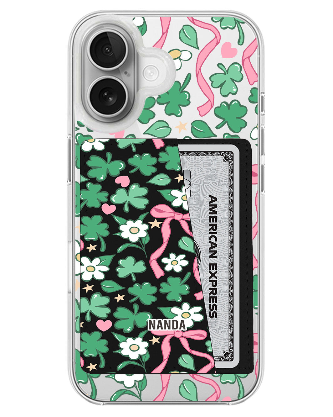 iPhone Leather Wallet Case - Lucky Clover