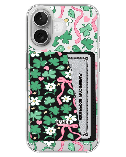 iPhone Leather Wallet Case - Lucky Clover