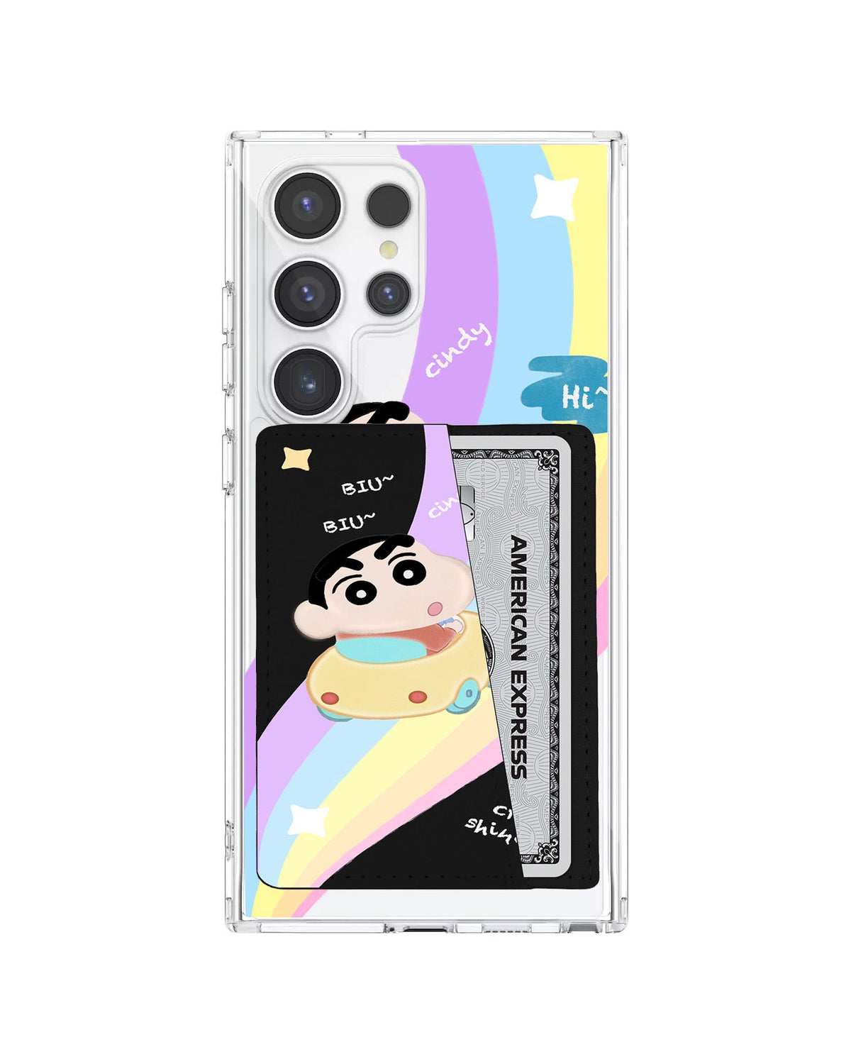 Android Leather Wallet Case - Biu Biu Shinchan