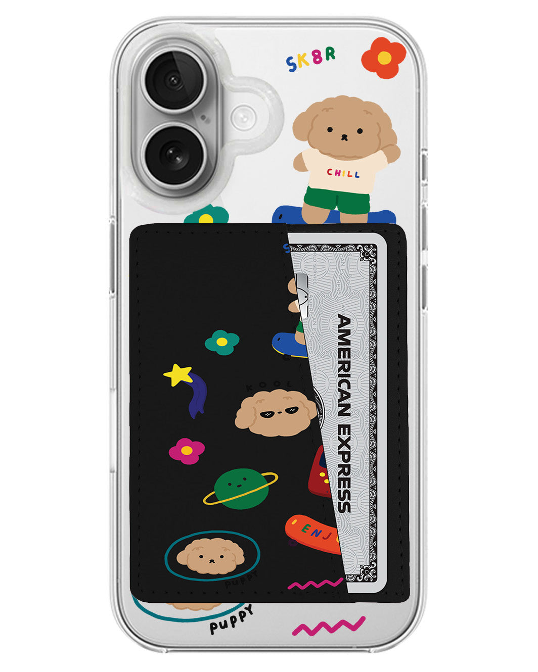 iPhone Leather Wallet Case - Puppy Life