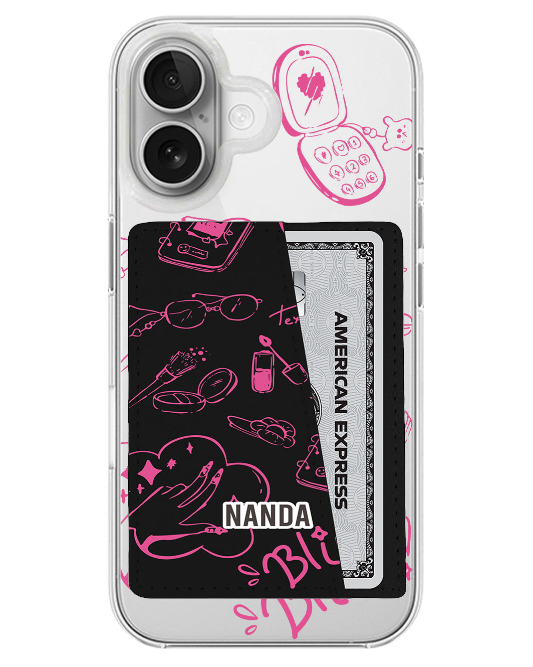iPhone Leather Wallet Case - Girly Notes