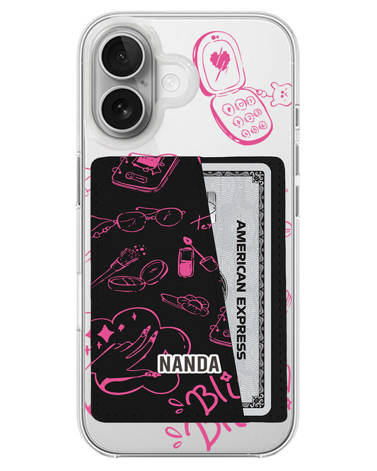 iPhone Leather Wallet Case - Girly Notes