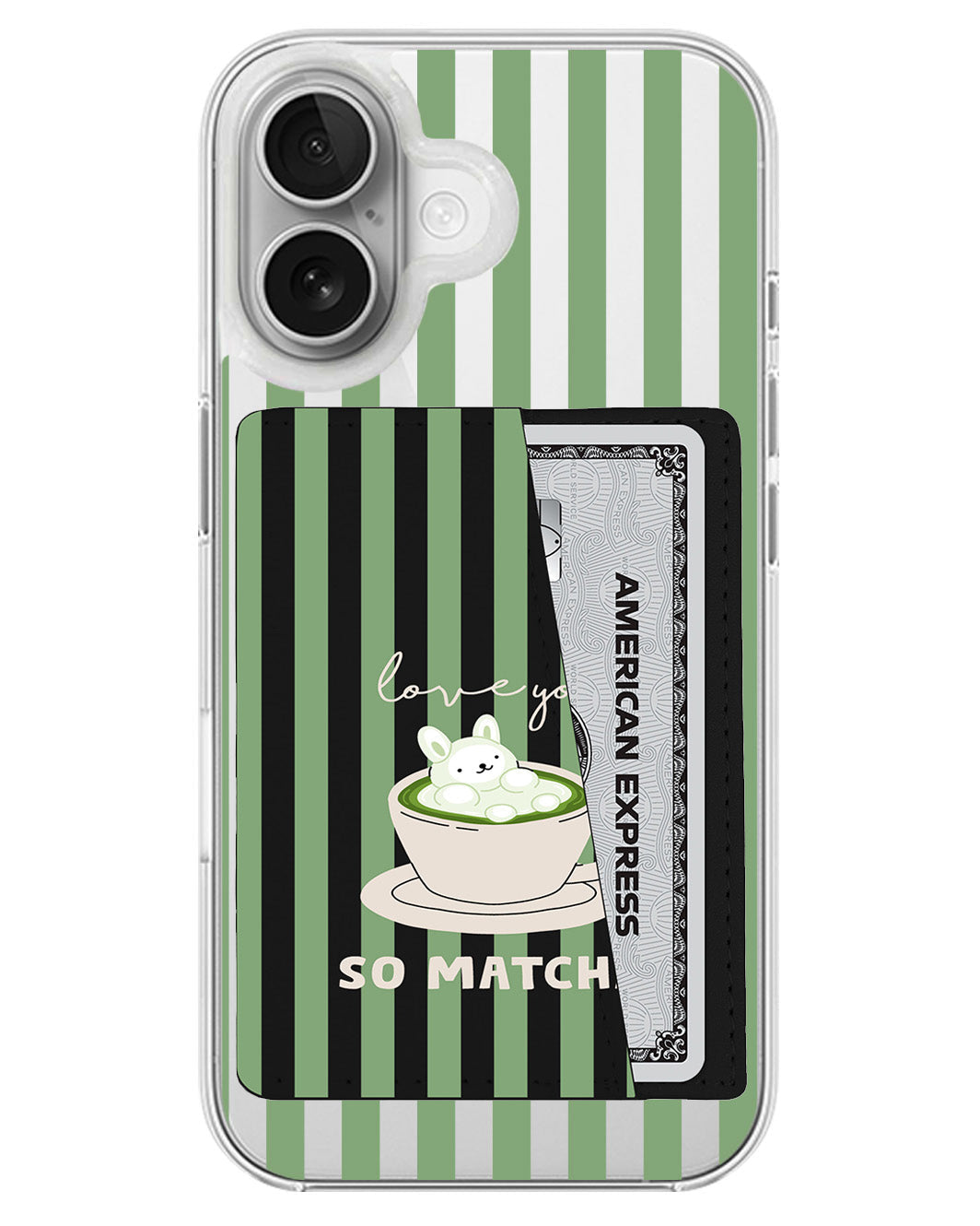 iPhone Leather Wallet Case - Matcha Love