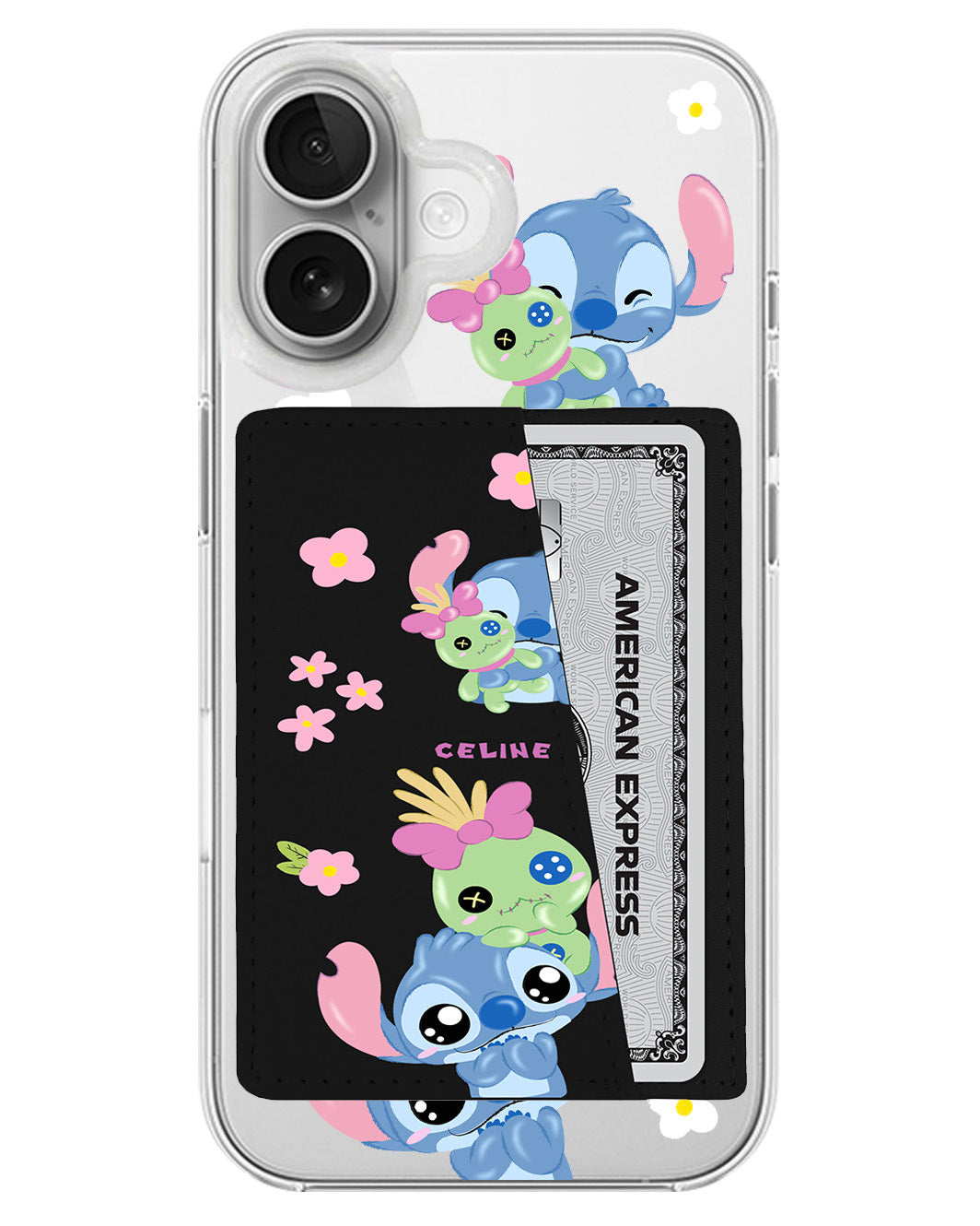 iPhone Leather Wallet Case - Cute Stitch