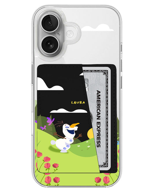 iPhone Leather Wallet Case - Olaf Love Spring