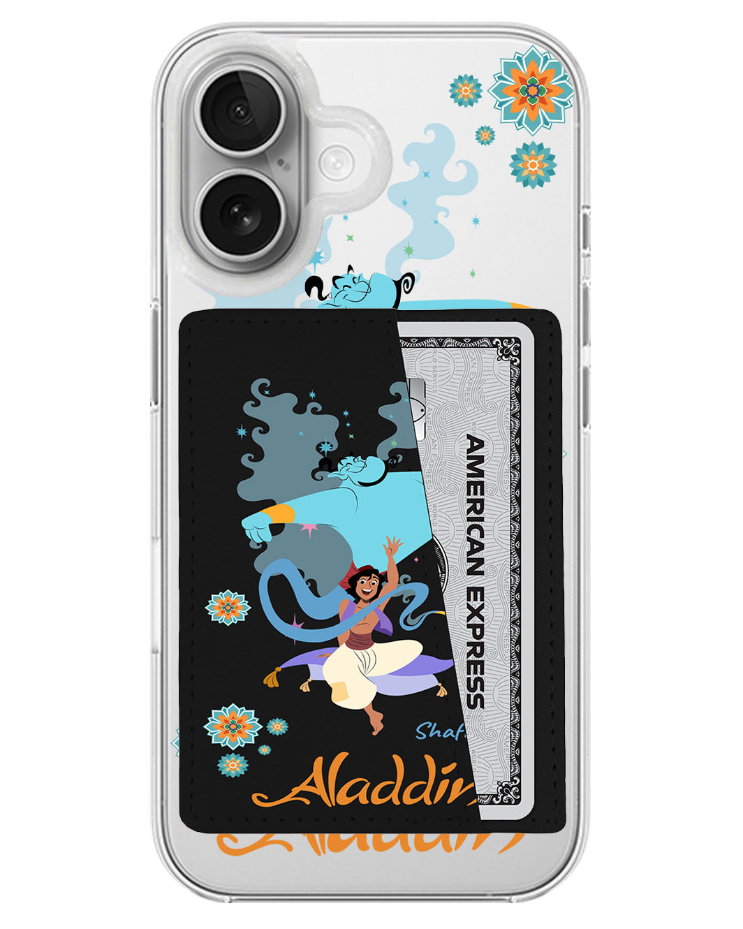 iPhone Leather Wallet Case - Aladdin And Genie