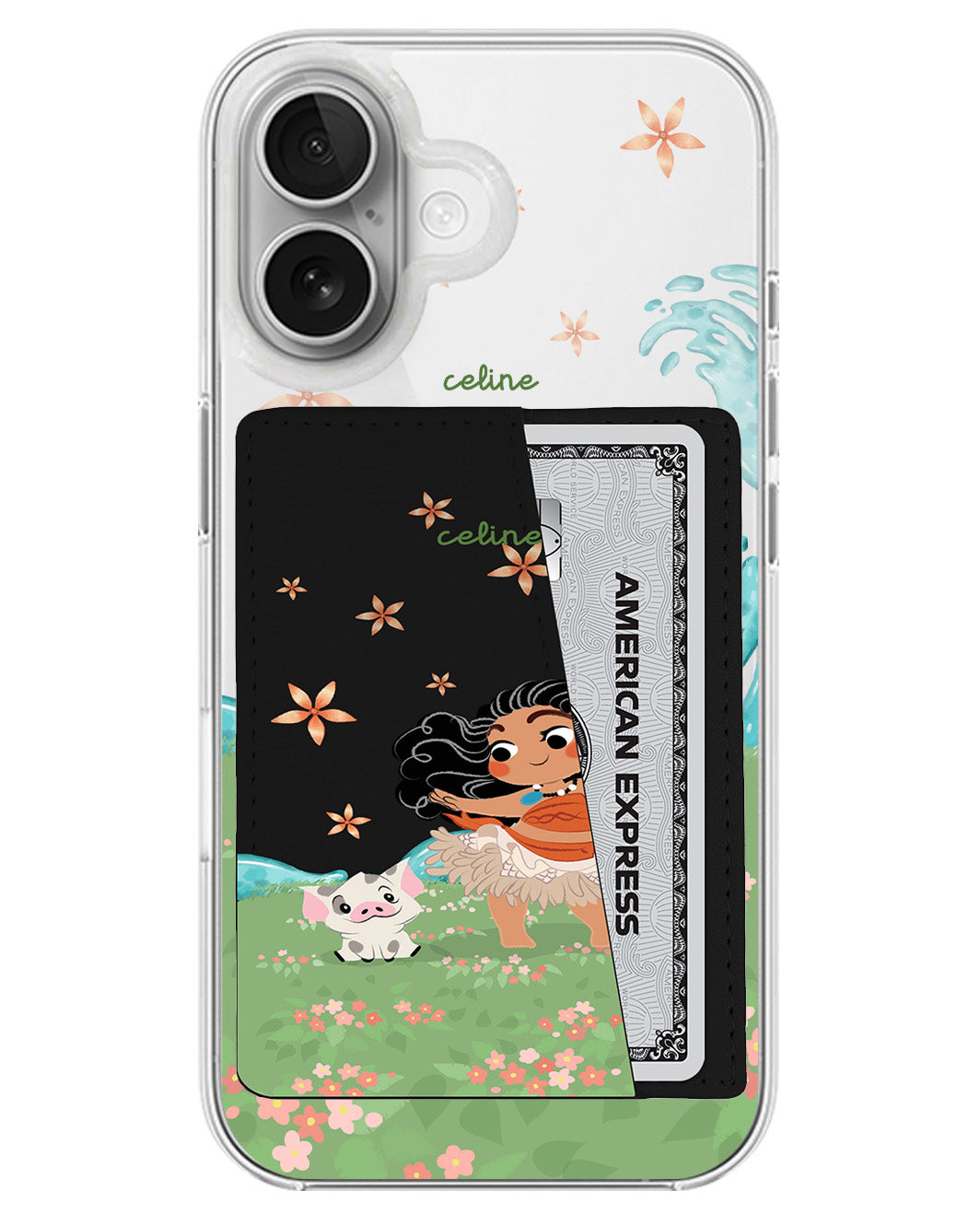 iPhone Leather Wallet Case - Moana Pua