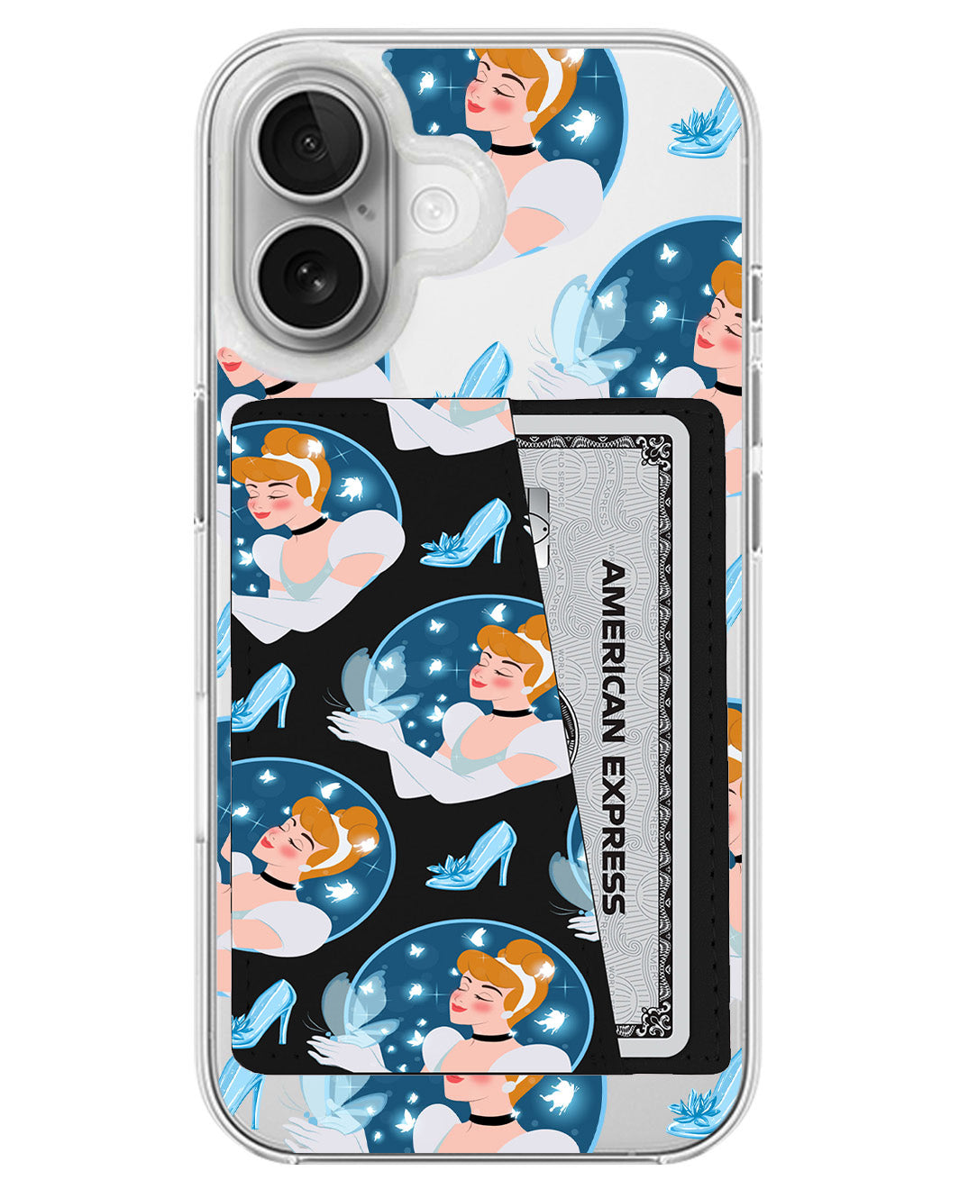 iPhone Leather Wallet Case - Cinderella Pattern