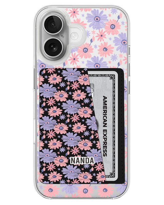 iPhone Leather Wallet Case - Lilac Meadow