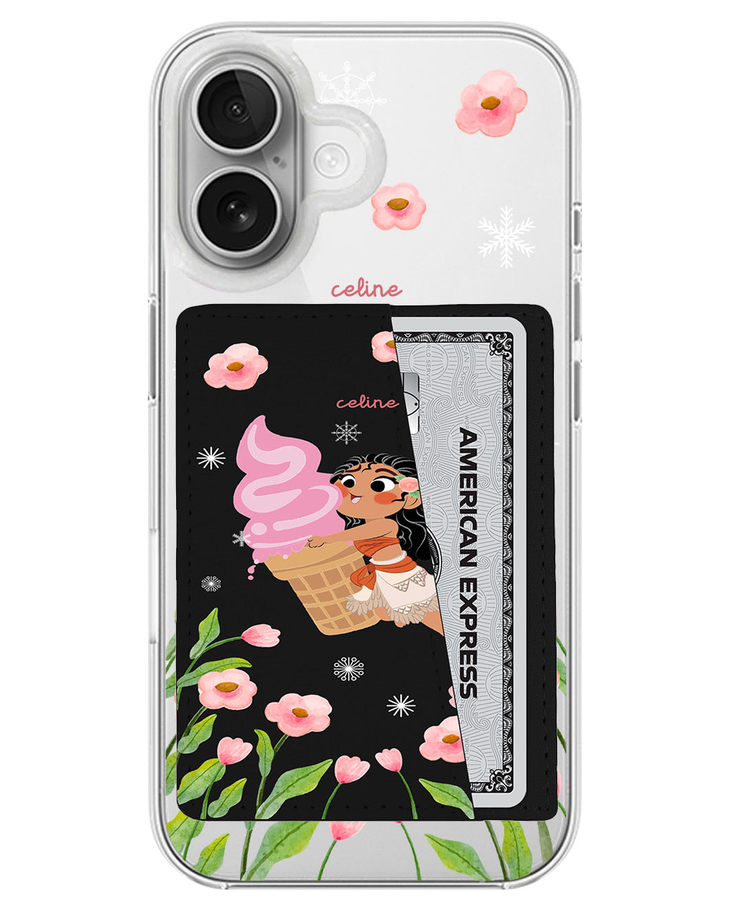 iPhone Leather Wallet Case - Moana Ice