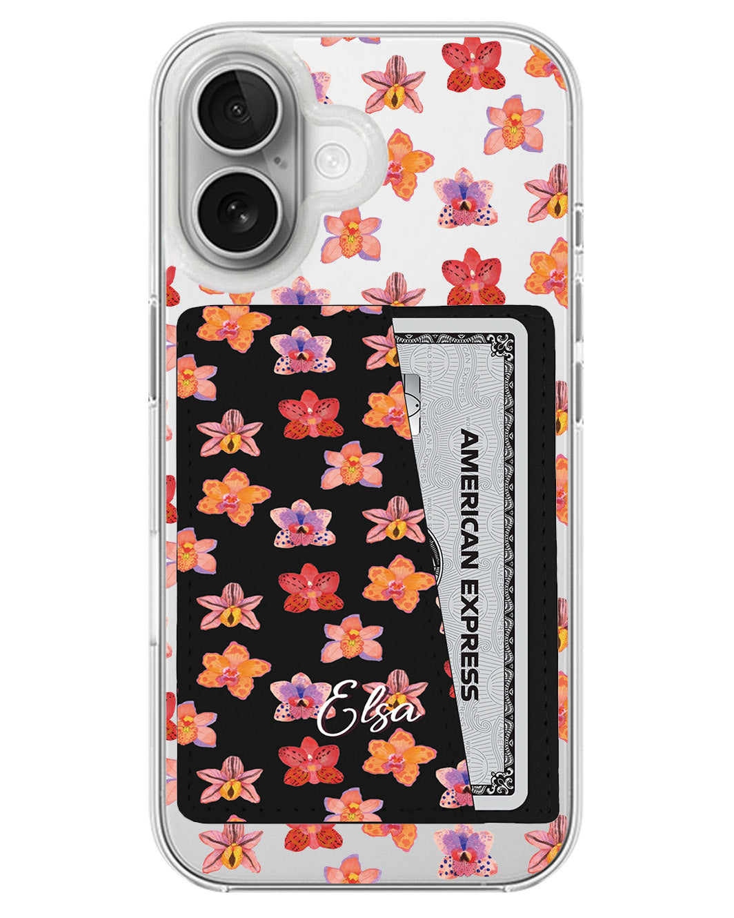 iPhone Leather Wallet Case - Floral Twilight