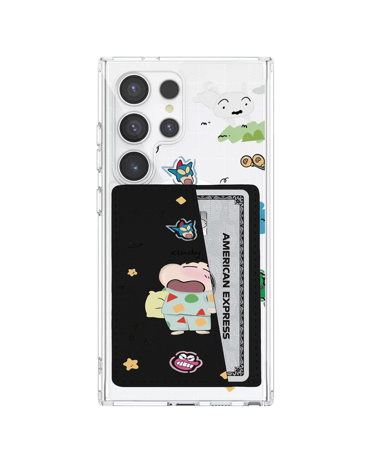 Android Leather Wallet Case - Sleepy Shinchan