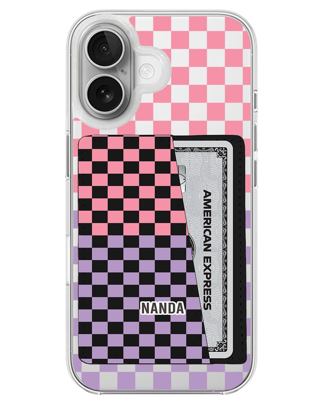 iPhone Leather Wallet Case - Candy checkmate