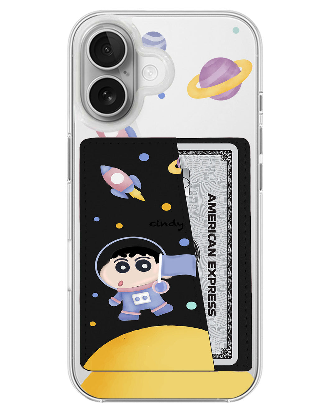 iPhone Leather Wallet Case - Shincan In The moon