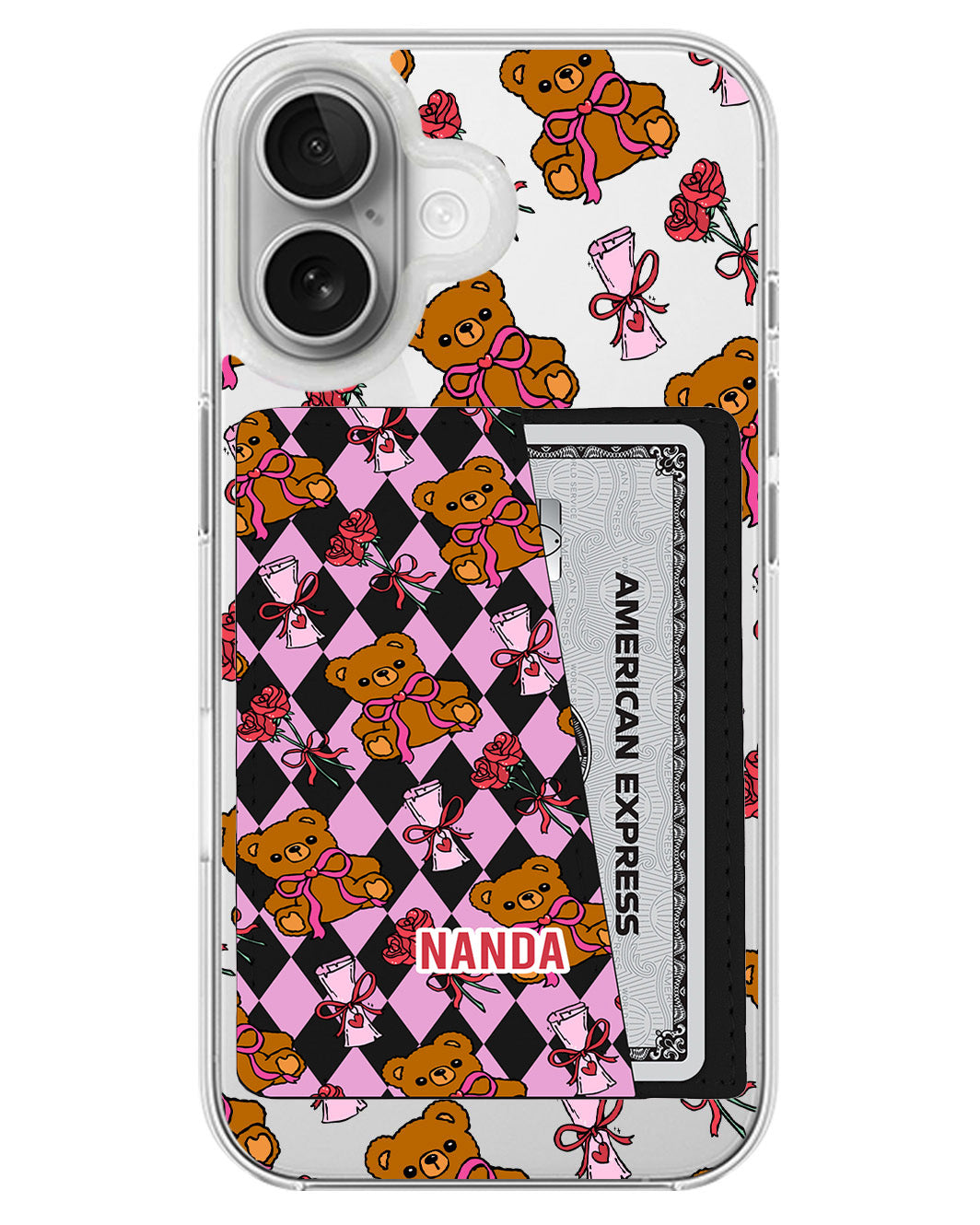 iPhone Leather Wallet Case - Sweet Teddy