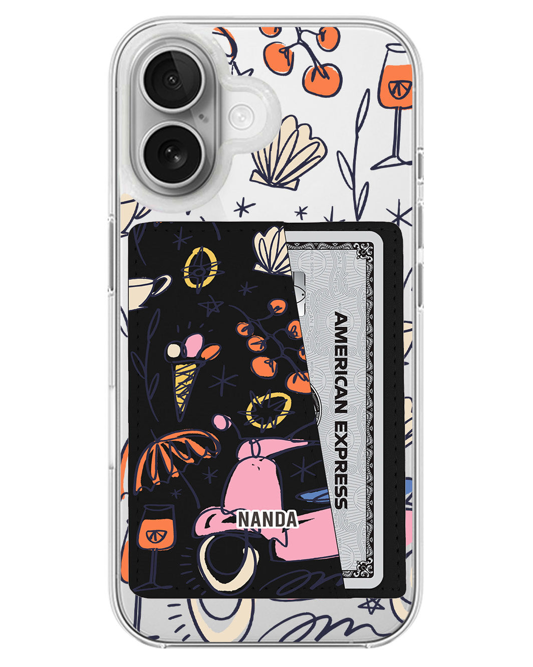 iPhone Leather Wallet Case - Vacation Scribbles