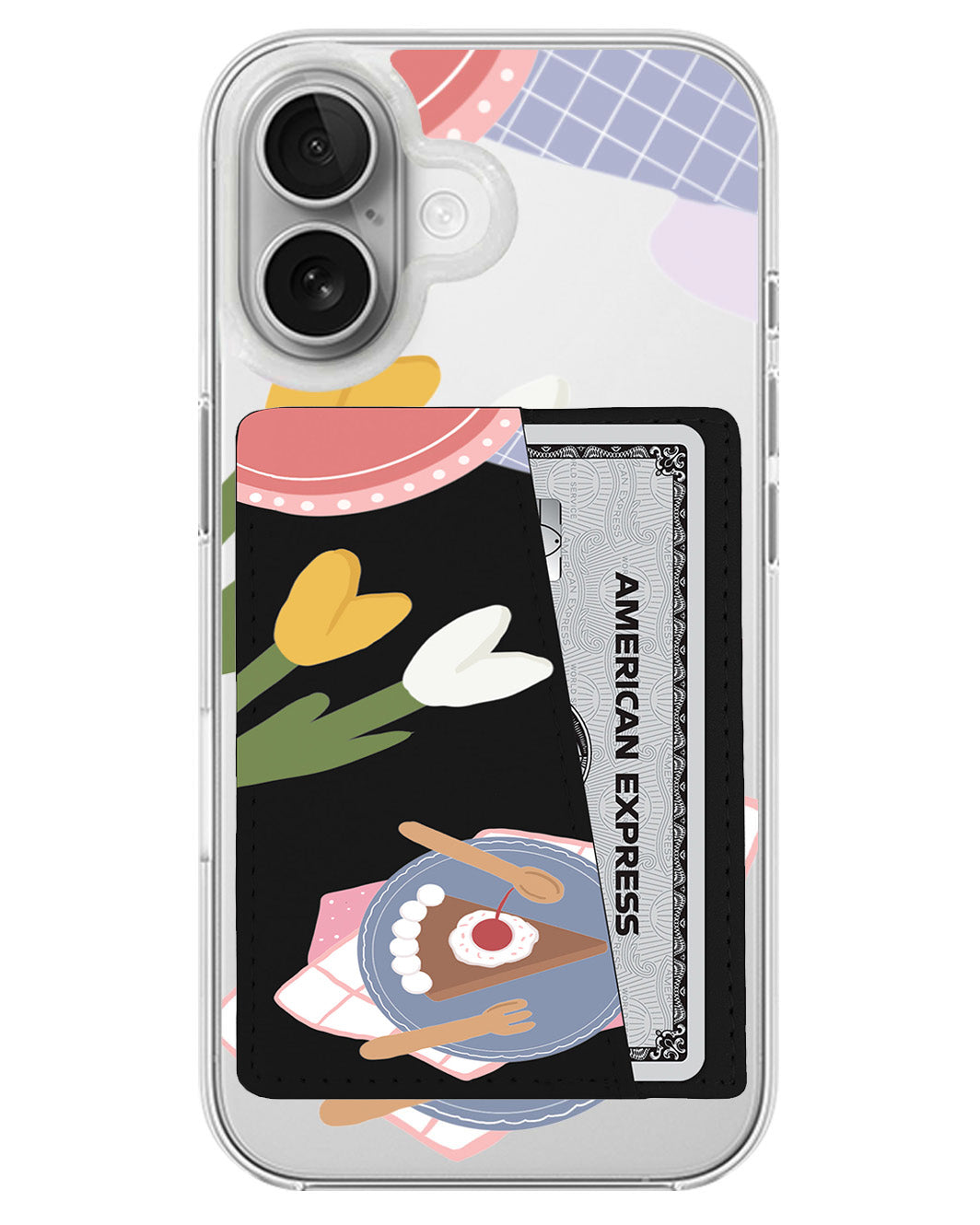 iPhone Leather Wallet Case - Picnic Day Cake