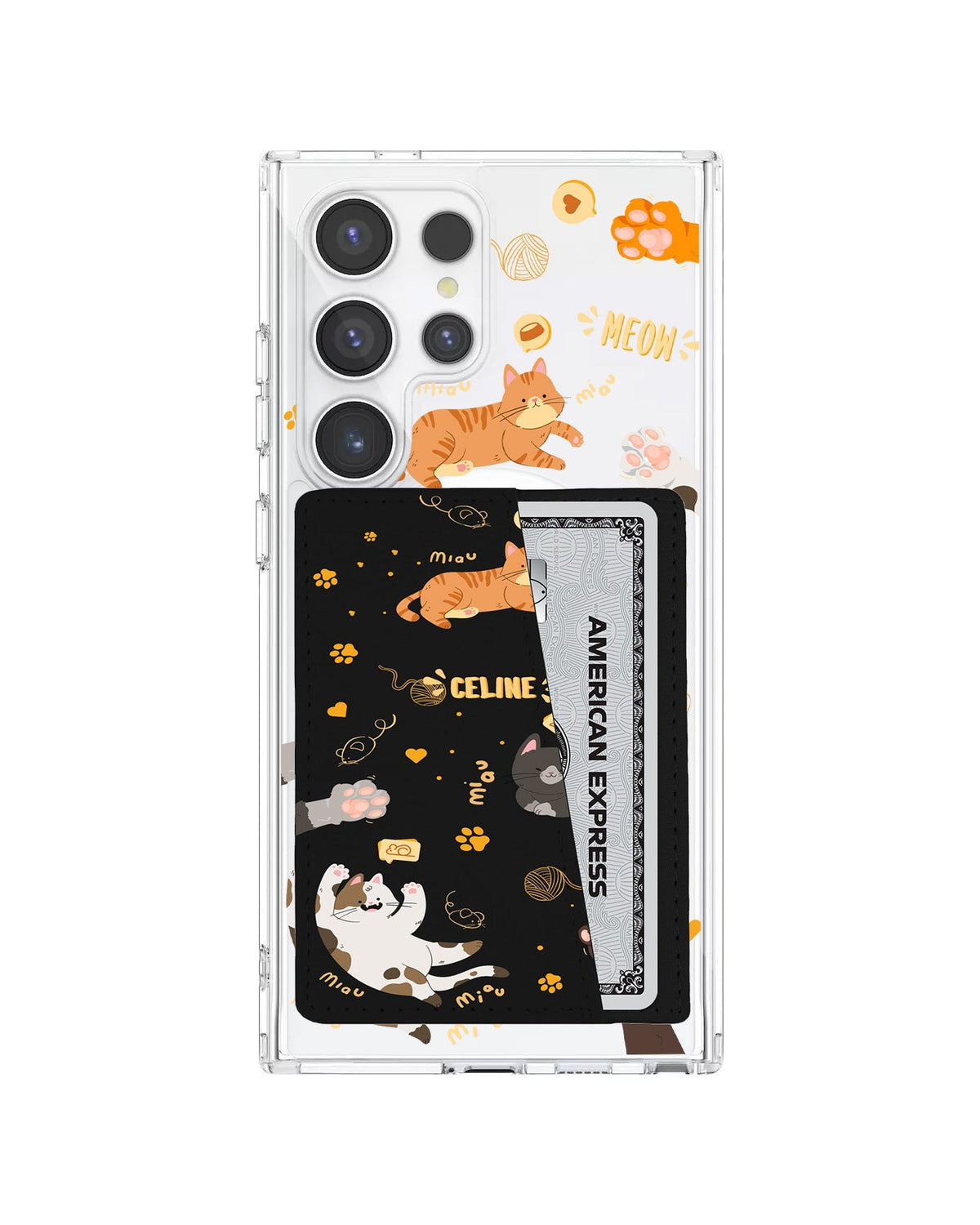 Android Leather Wallet Case - Miau Kitty