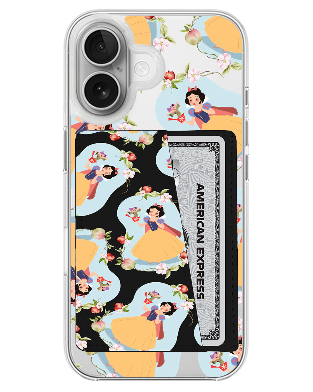 iPhone Leather Wallet Case - Snow White Pattern