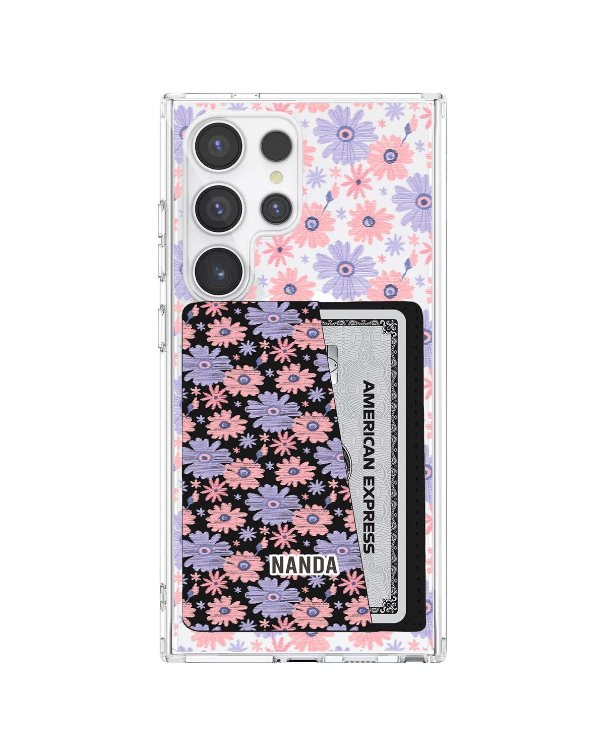 Android Leather Wallet Case - Lilac Meadow