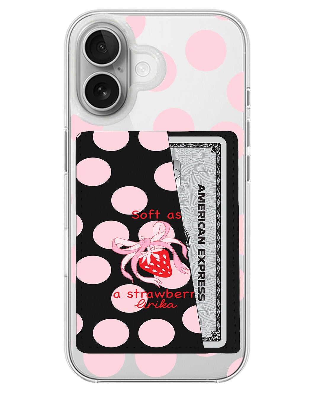 iPhone Leather Wallet Case - Strawberry Softie