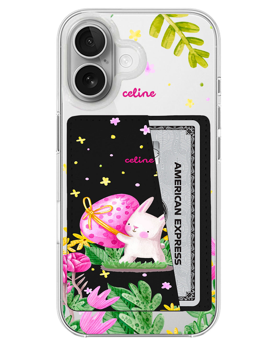 iPhone Leather Wallet Case - Easter Bunny