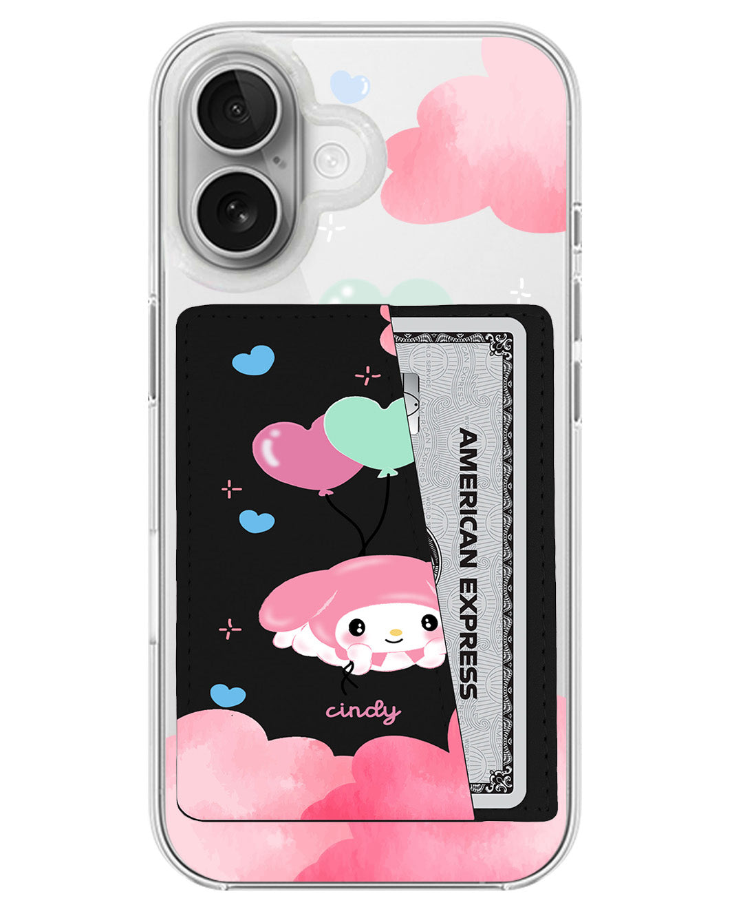 iPhone Leather Wallet Case - Balloon Melody