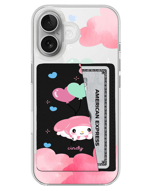 iPhone Leather Wallet Case - Balloon Melody