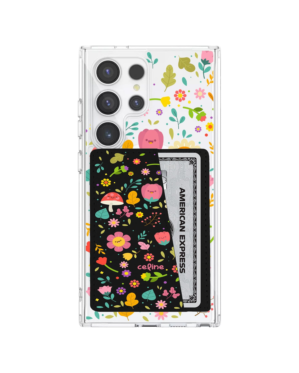 Android Leather Wallet Case - Fun Floral