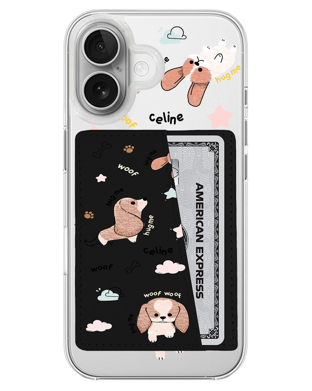 iPhone Leather Wallet Case - Woof Woof
