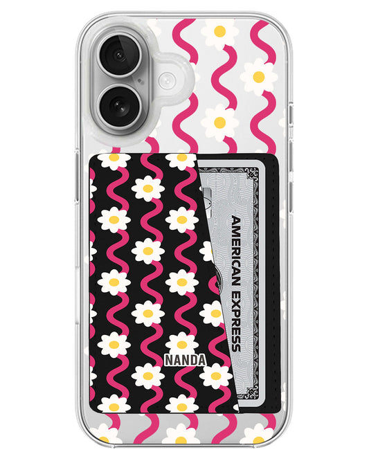 iPhone Leather Wallet Case - Daisy Disco