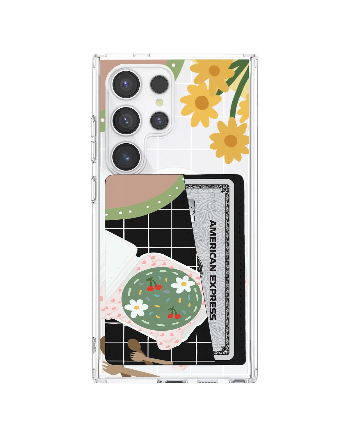 Android Leather Wallet Case - Cherry Bento