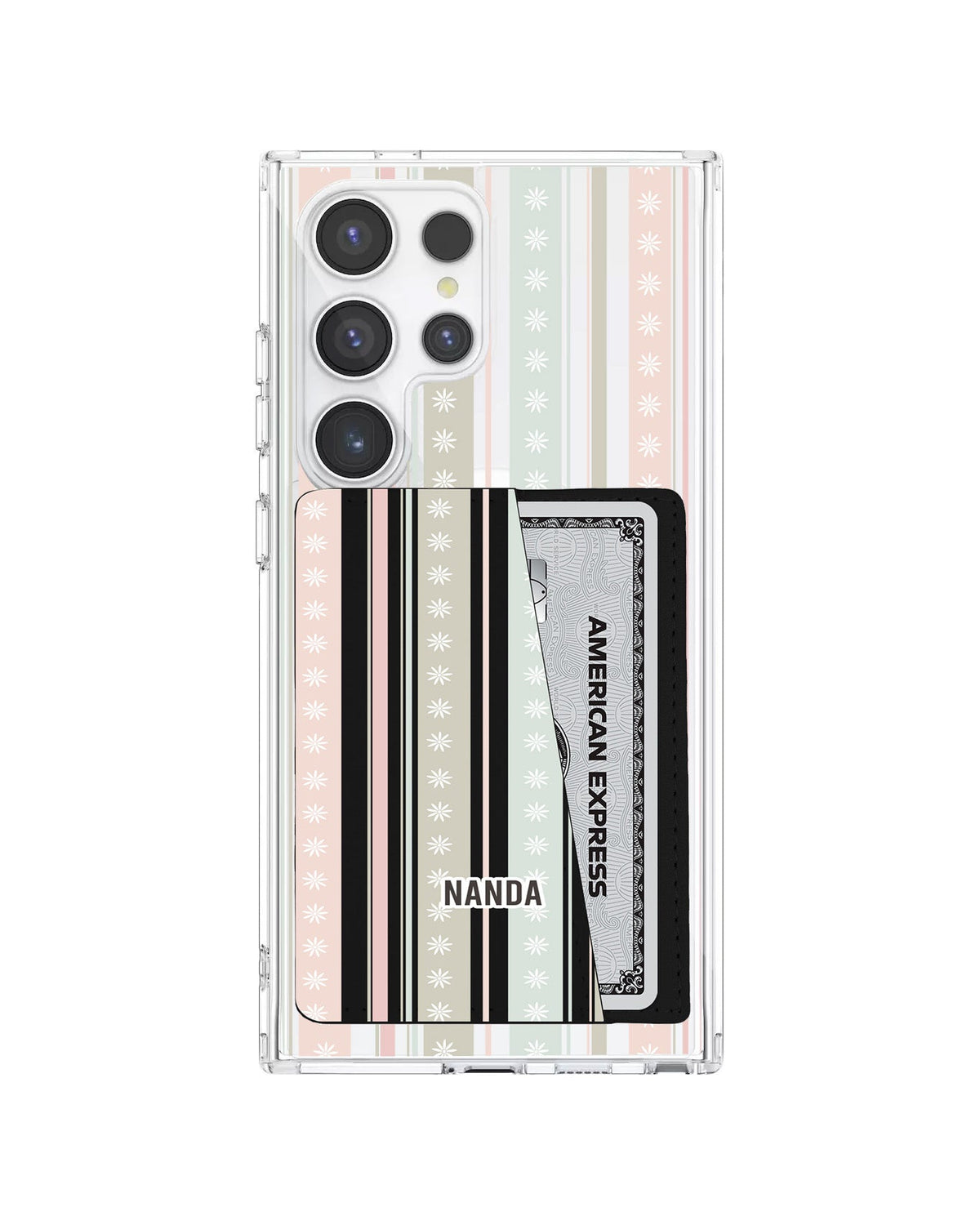 Android Leather Wallet Case - Soft Bloom Stripes
