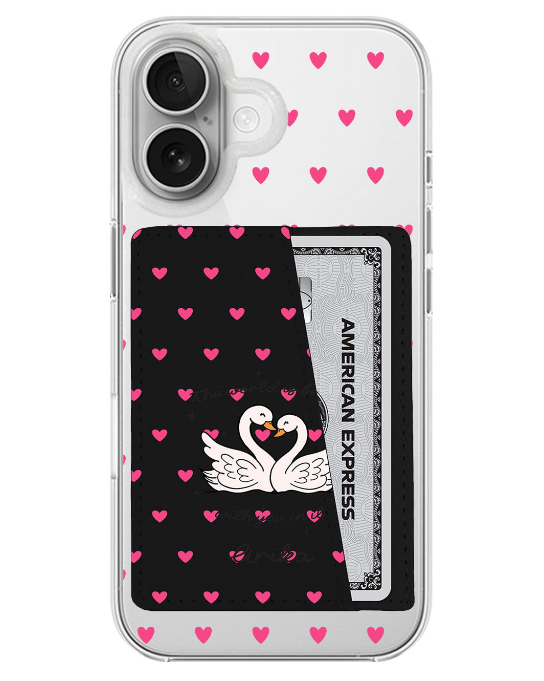 iPhone Leather Wallet Case - Swan Soulmate