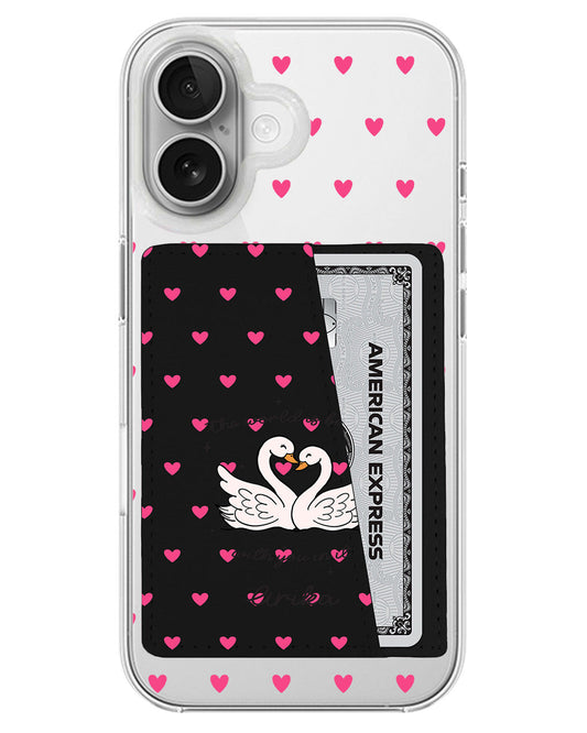 iPhone Leather Wallet Case - Swan Soulmate