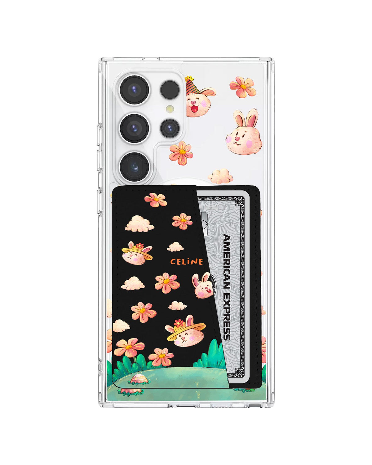 Android Leather Wallet Case - Gardening Bunny