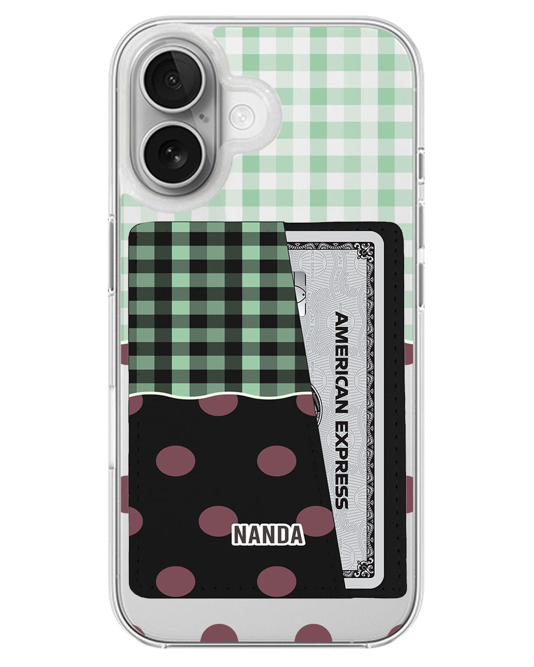 iPhone Leather Wallet Case - Mint Picnic Day