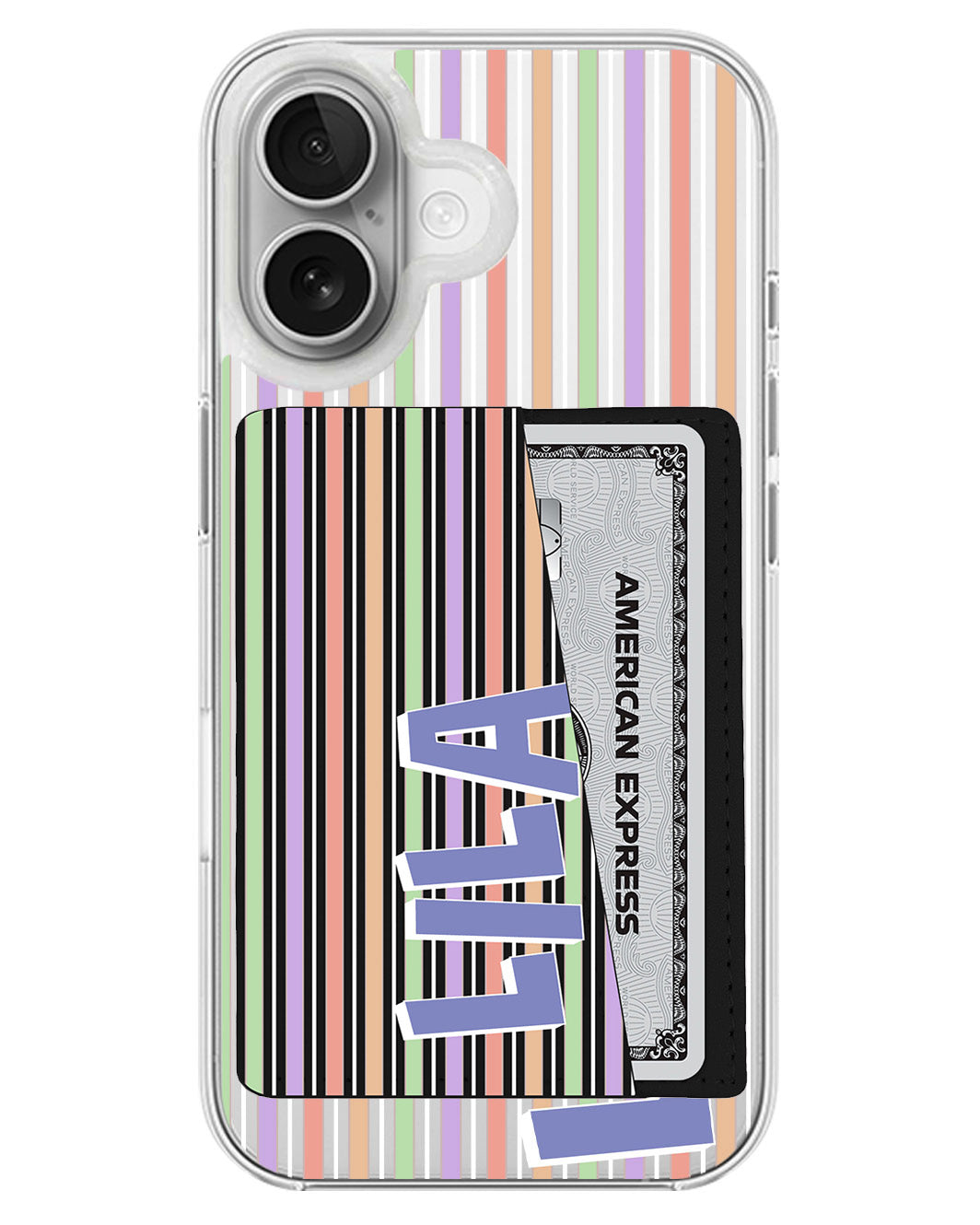 iPhone Leather Wallet Case - Rainbow Linen