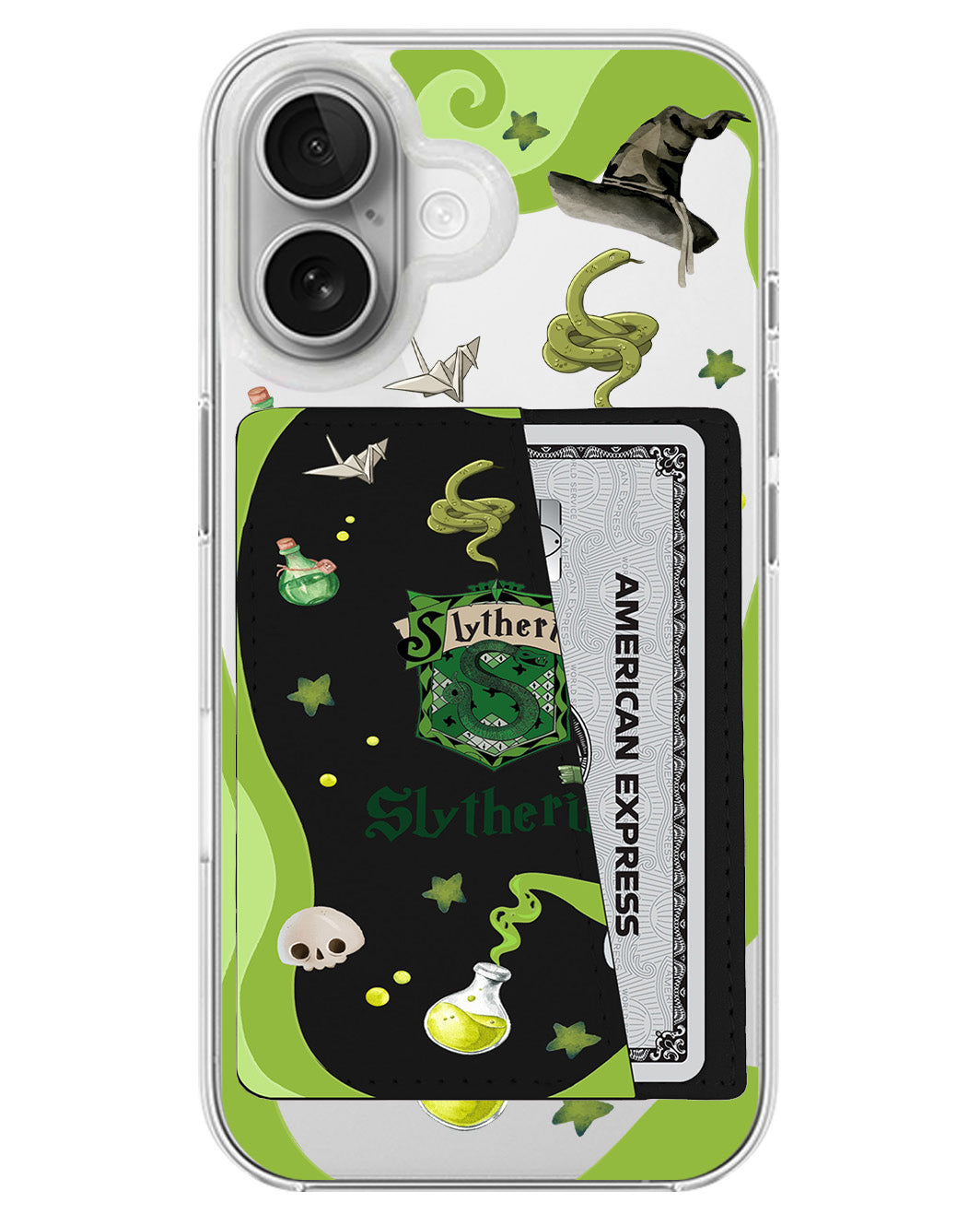iPhone Leather Wallet Case - Slytherin