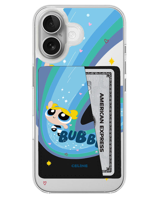 iPhone Leather Wallet Case - Bubbles