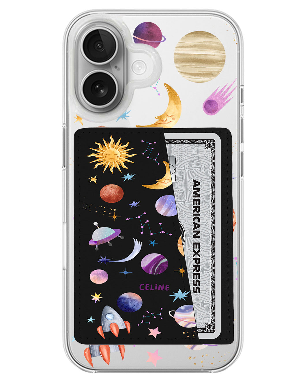 iPhone Leather Wallet Case - Planetarium