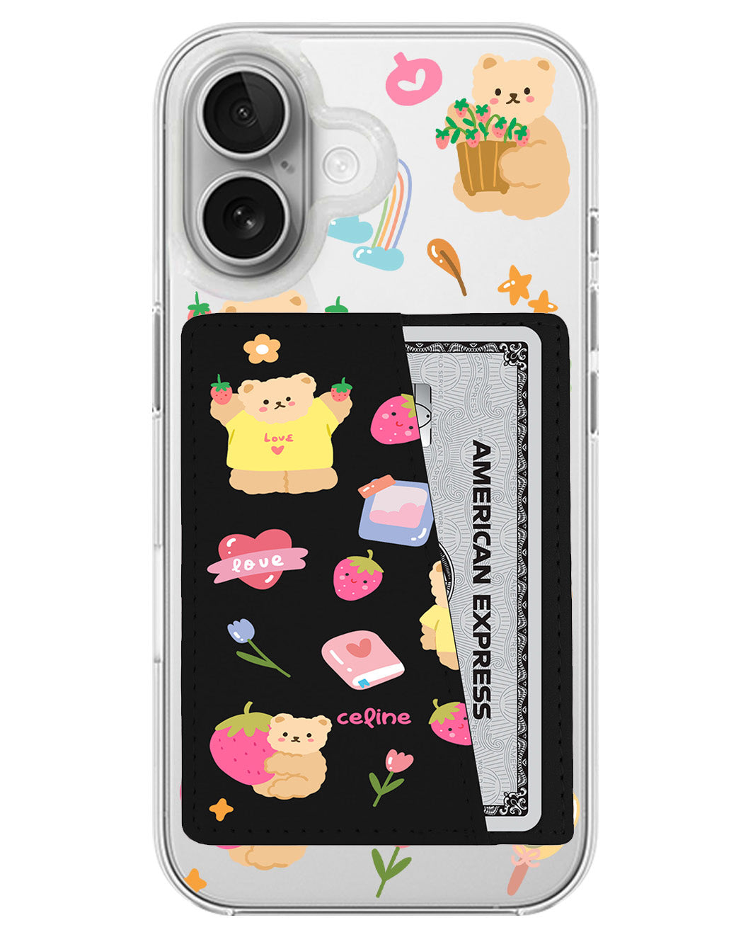 iPhone Leather Wallet Case - Love Berry