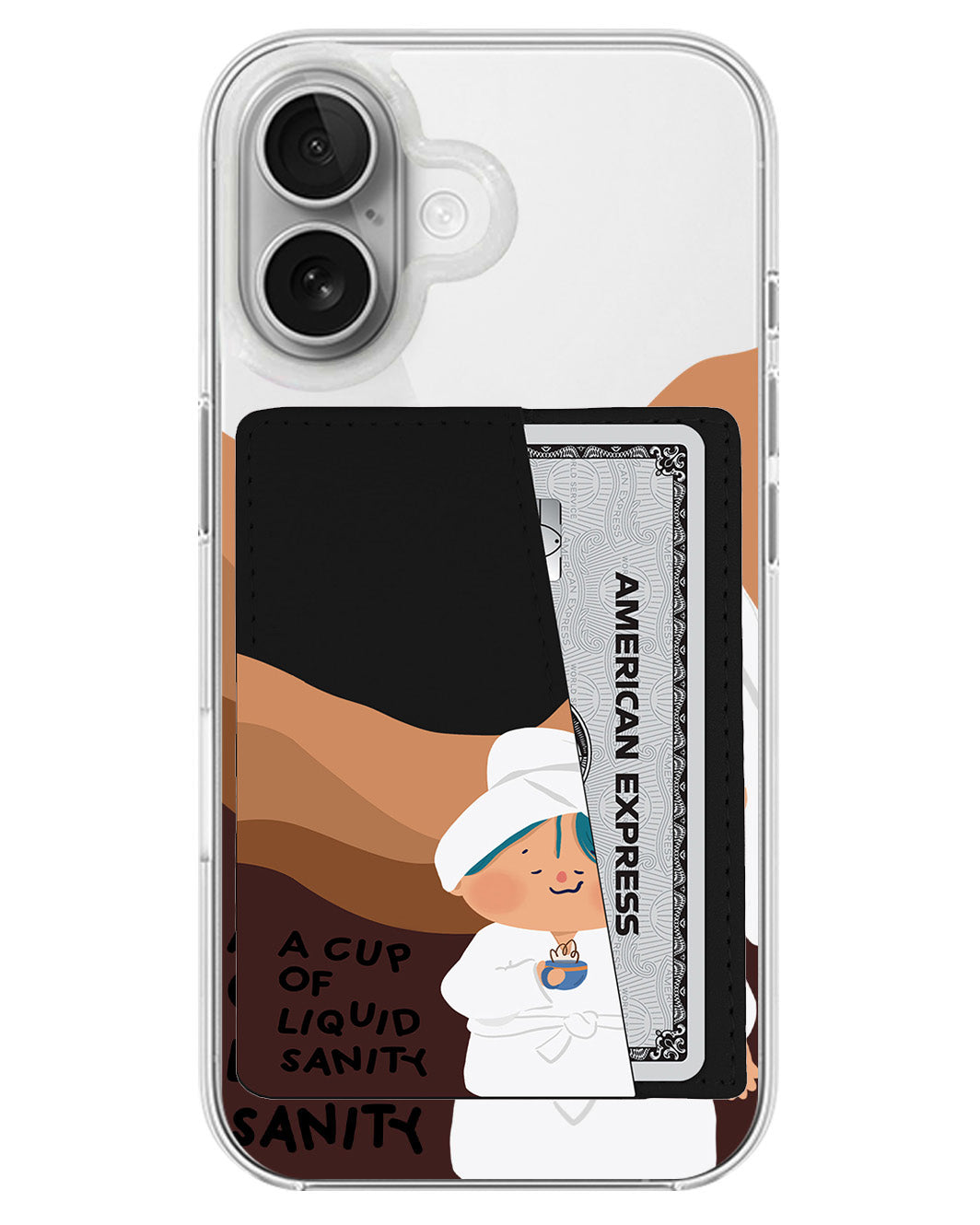 iPhone Leather Wallet Case - Shower Time